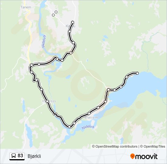 83 bus Line Map