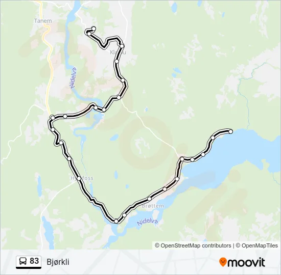 83 Bus Line Map