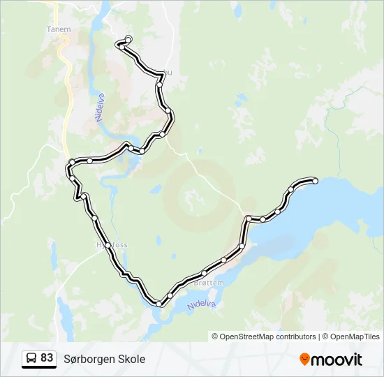 83 Bus Line Map