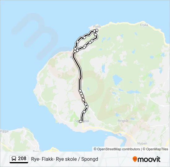 208 Bus Line Map