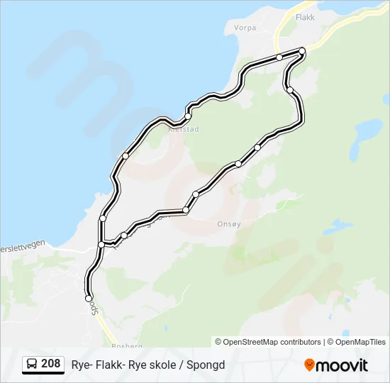 208 Bus Line Map
