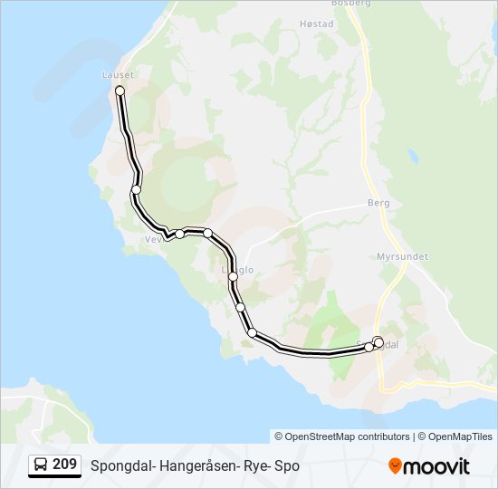 209 bus Line Map