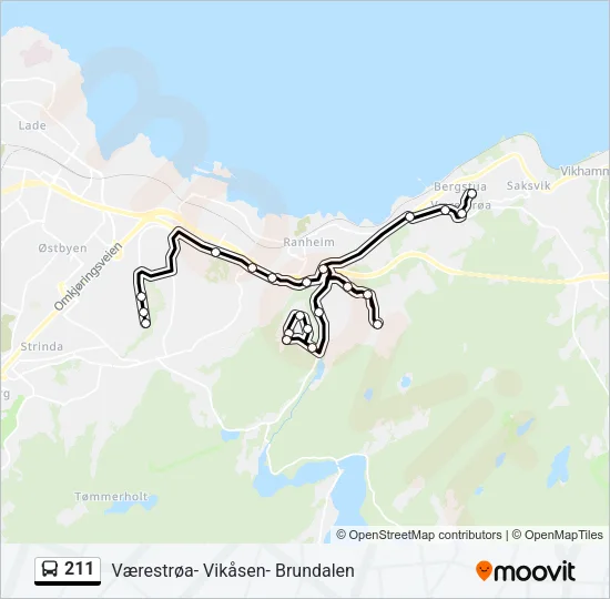 211 Bus Line Map