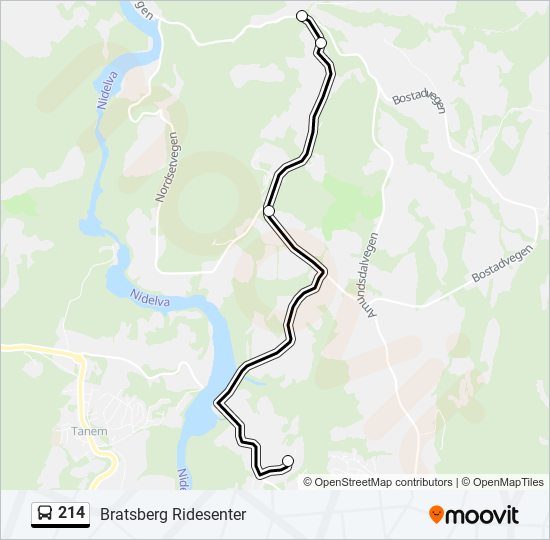 214 bus Line Map