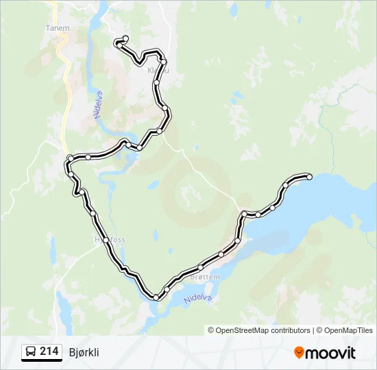 214 Bus Line Map