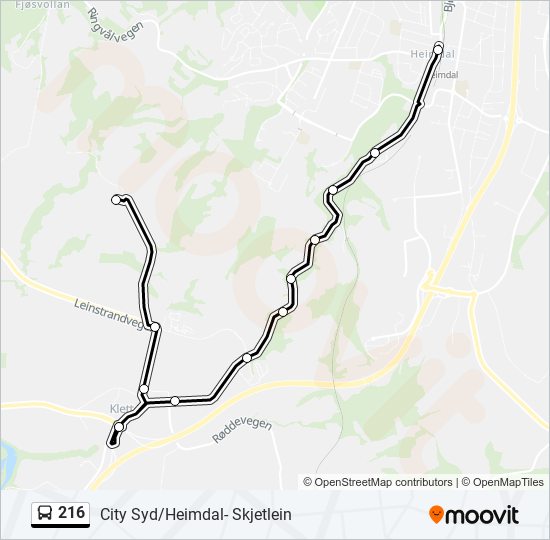 216 bus Line Map