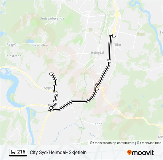 216 Bus Line Map