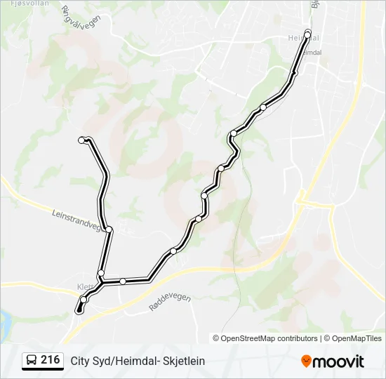 216 Bus Line Map