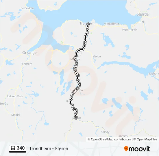 340 Bus Line Map