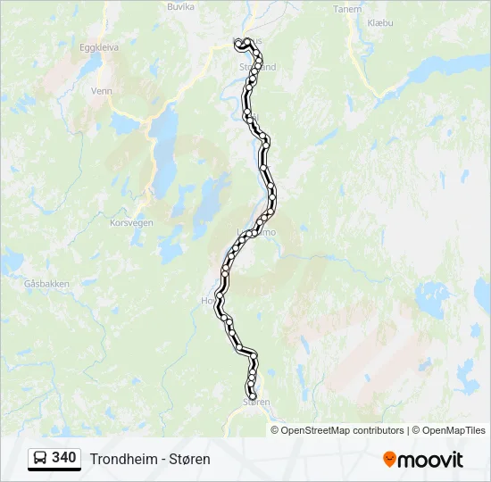 340 Bus Line Map