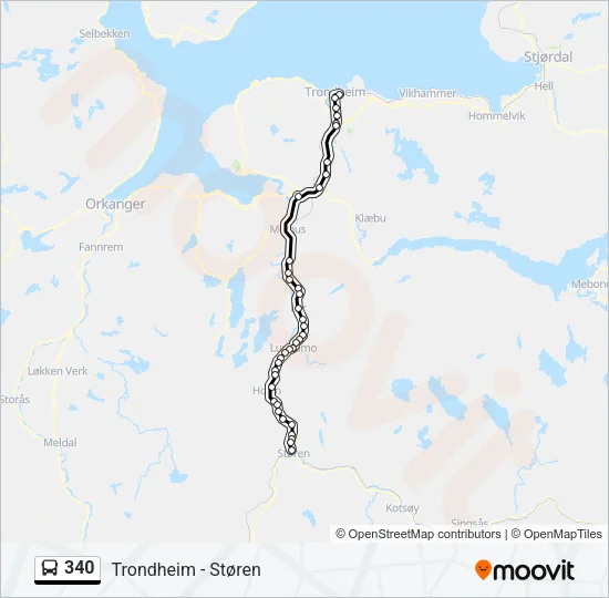 340 Bus Line Map