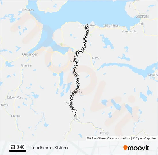 340 Bus Line Map
