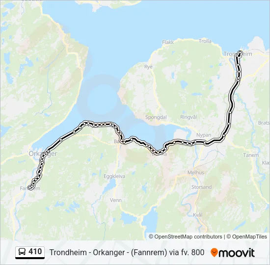410 Bus Line Map