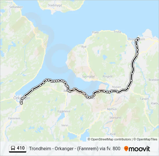 410 Bus Line Map