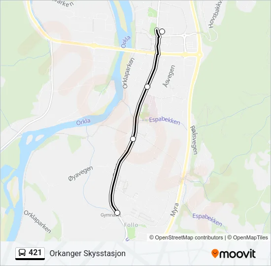421 Bus Line Map