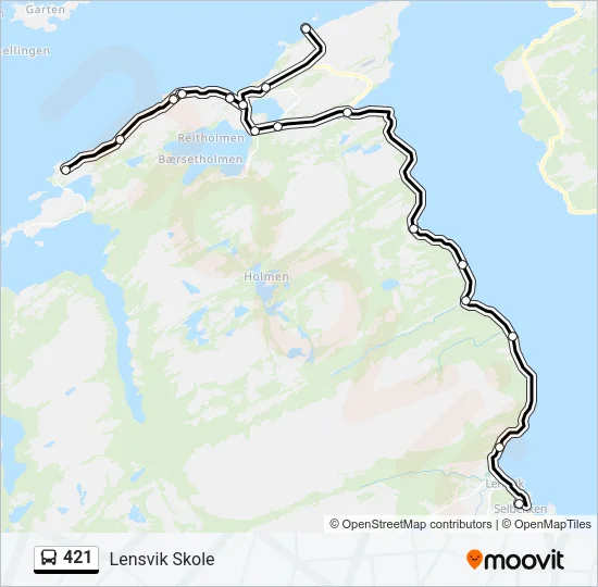 421 Bus Line Map