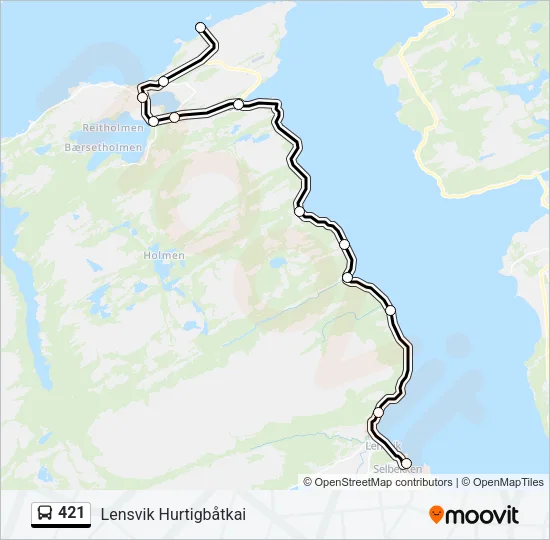 421 Bus Line Map