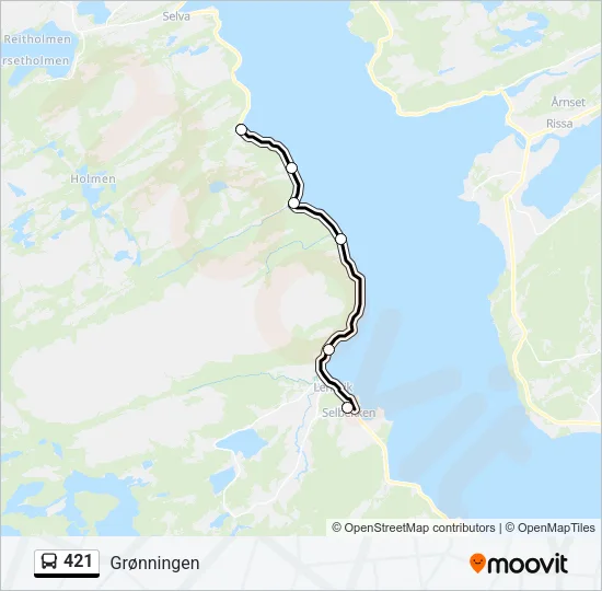 421 Bus Line Map