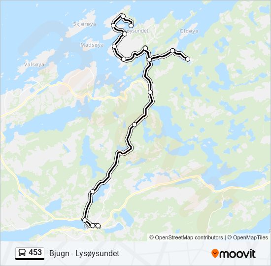 453 bus Line Map