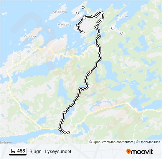 453 bus Line Map