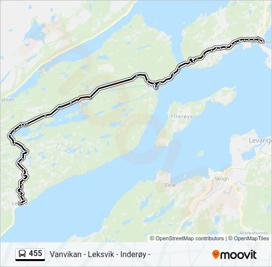 455 Bus Line Map