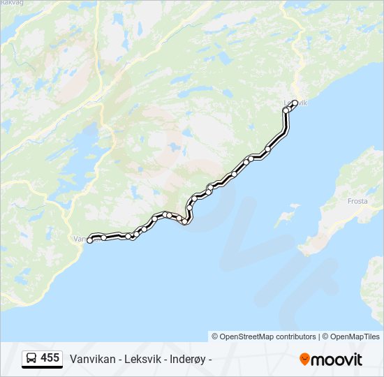 455 bus Line Map