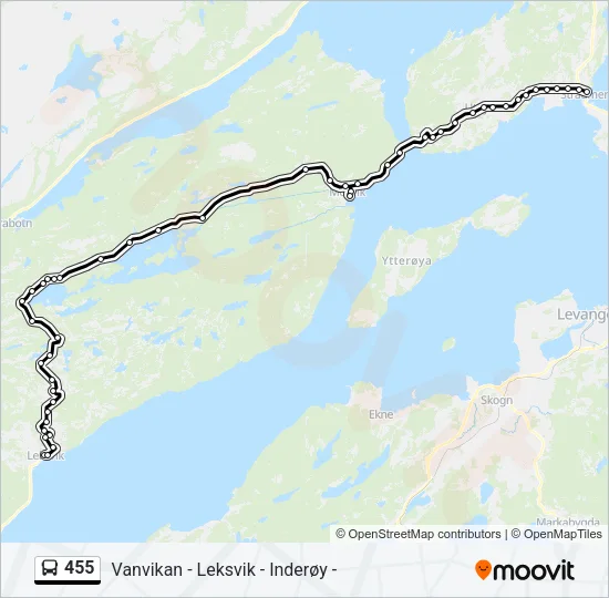 455 Bus Line Map