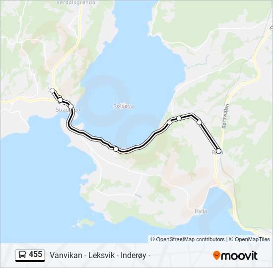 455 bus Line Map