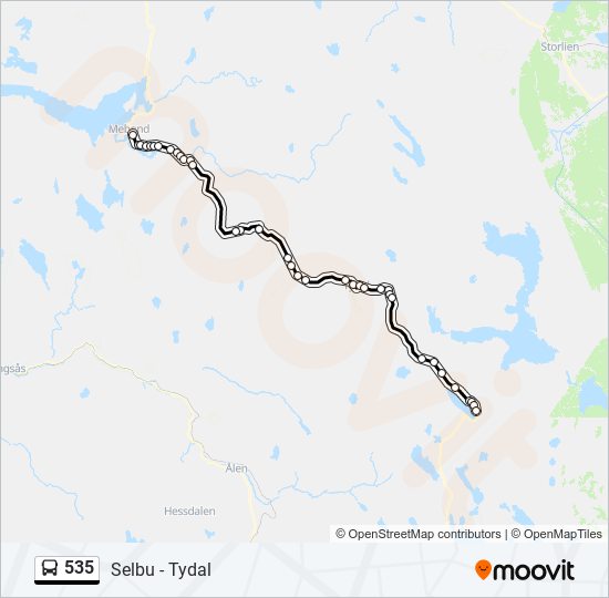 535 bus Line Map