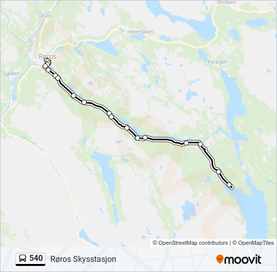 540 bus Line Map