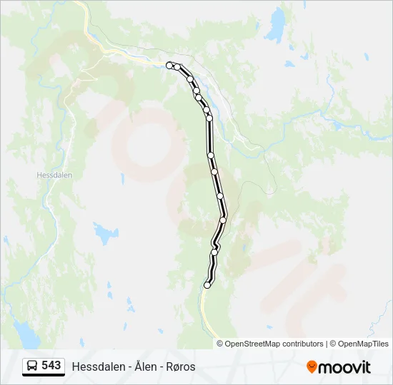 543 Bus Line Map