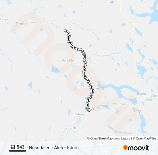 543 Bus Line Map