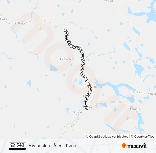 543 Bus Line Map