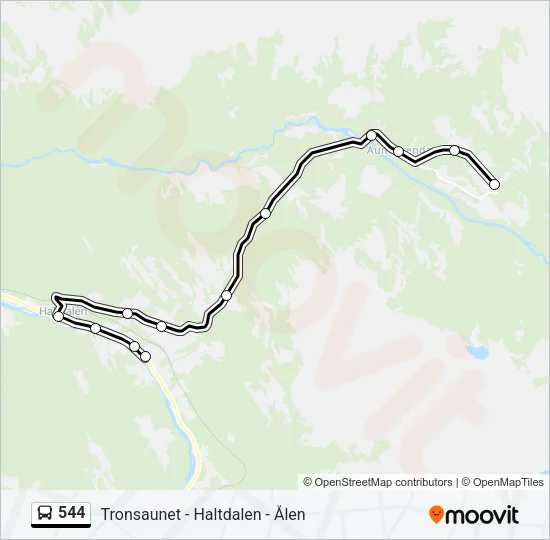 544 Bus Line Map