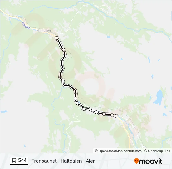 544 Bus Line Map