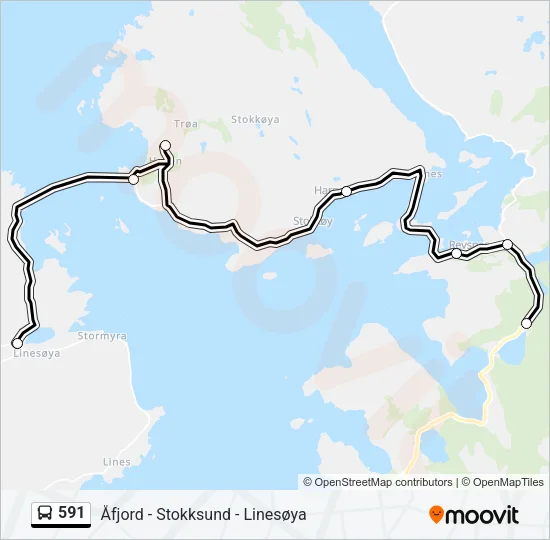 591 Bus Line Map