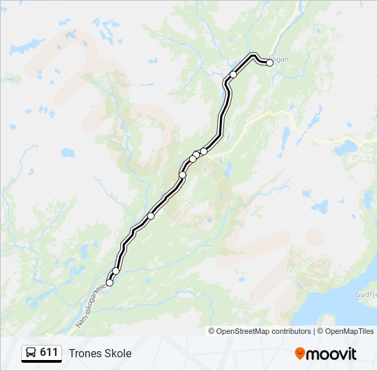 611 bus Line Map