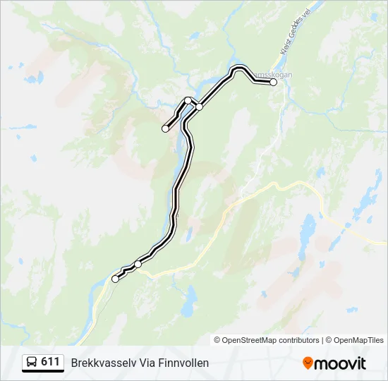 611 Bus Line Map