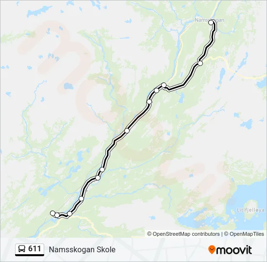 611 Bus Line Map