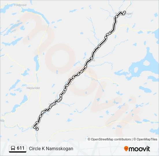 611 Bus Line Map