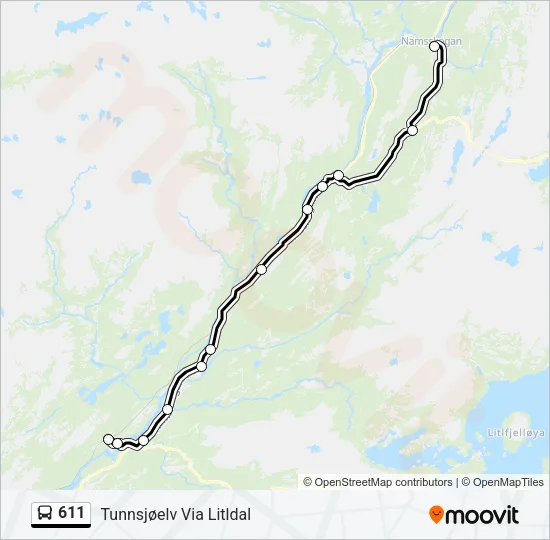 611 Bus Line Map