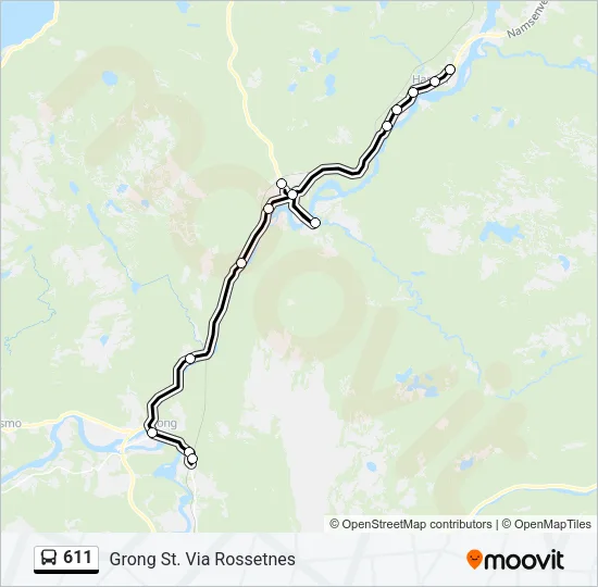 611 Bus Line Map