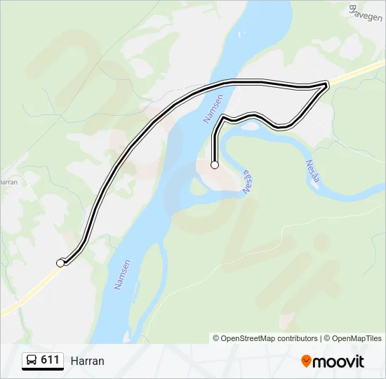 611 Bus Line Map