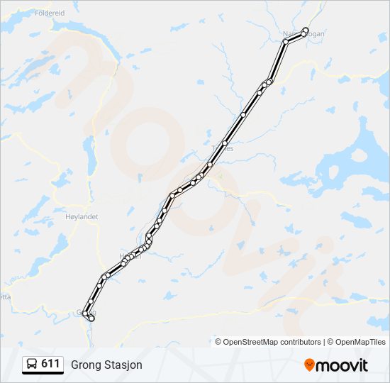 611 bus Line Map