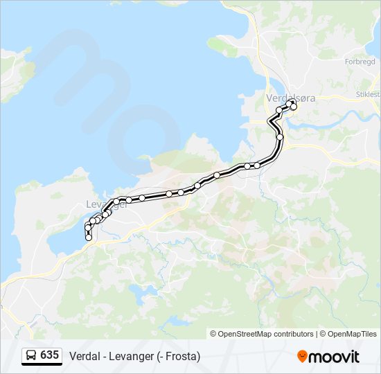 635 bus Line Map