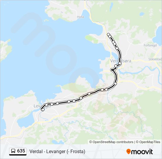 635 bus Line Map