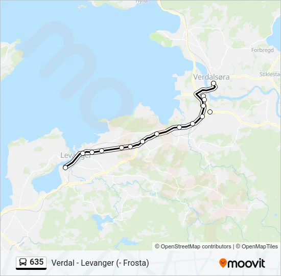 635 Bus Line Map