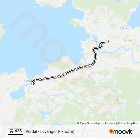 635 Bus Line Map