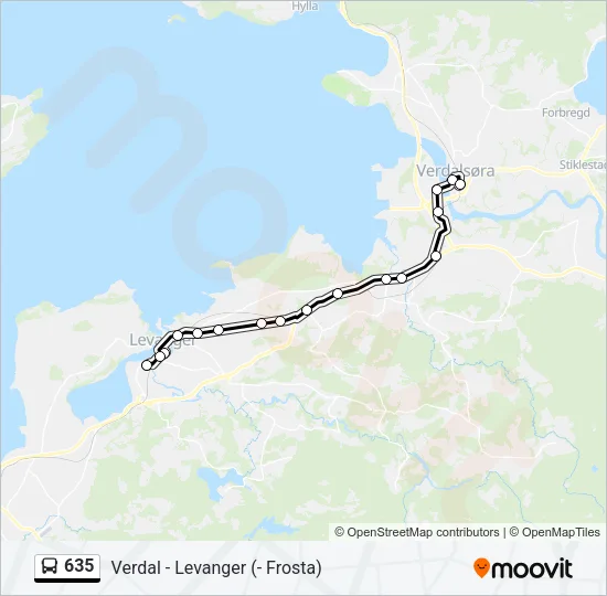 635 Bus Line Map