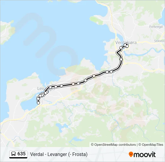 635 Bus Line Map